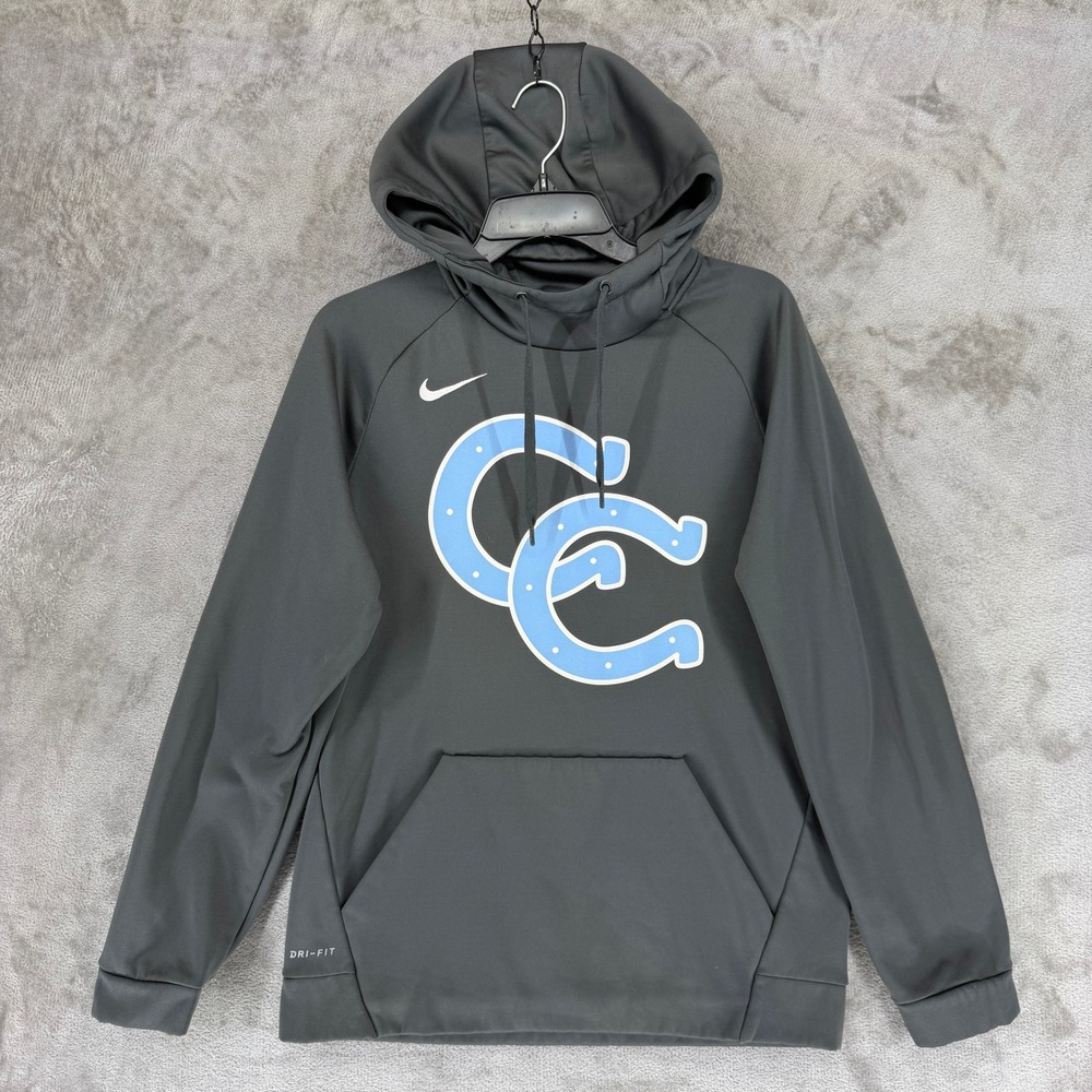 Nike Dri-FIT Hoodie Mens Medium Gray CC Horseshoe Graphic Sweatshirt 867302-060